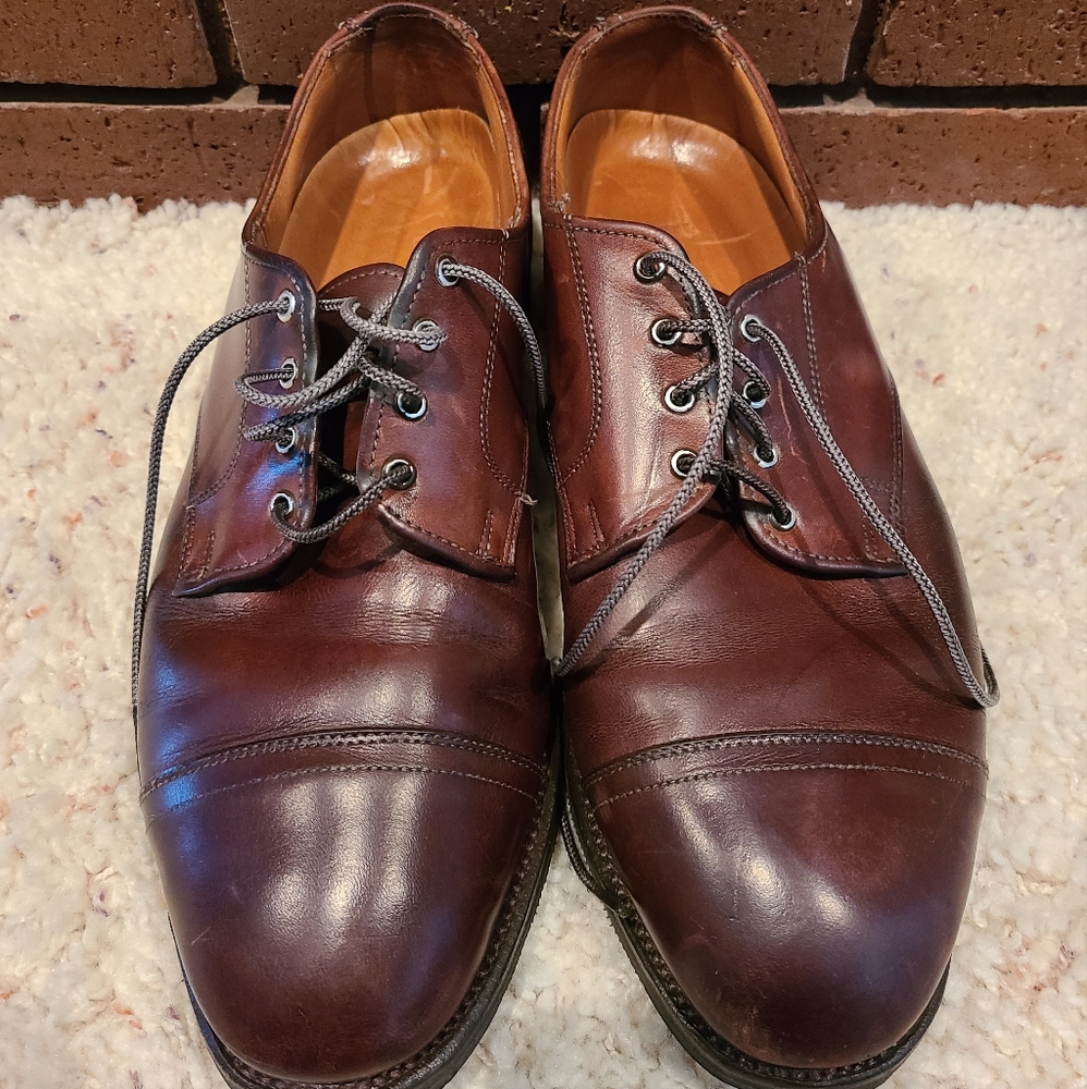 Allen Edmonds Brown Cap-Toe Oxford Lace-Up Dress Shoes Size 9 1/2 D